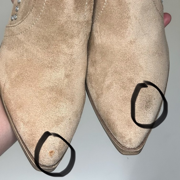 Madden NYC Rhinestone Western Cowboy Boots Tan Suede Cowgirl Boots Size 7 Bling - Picture 5 of 5